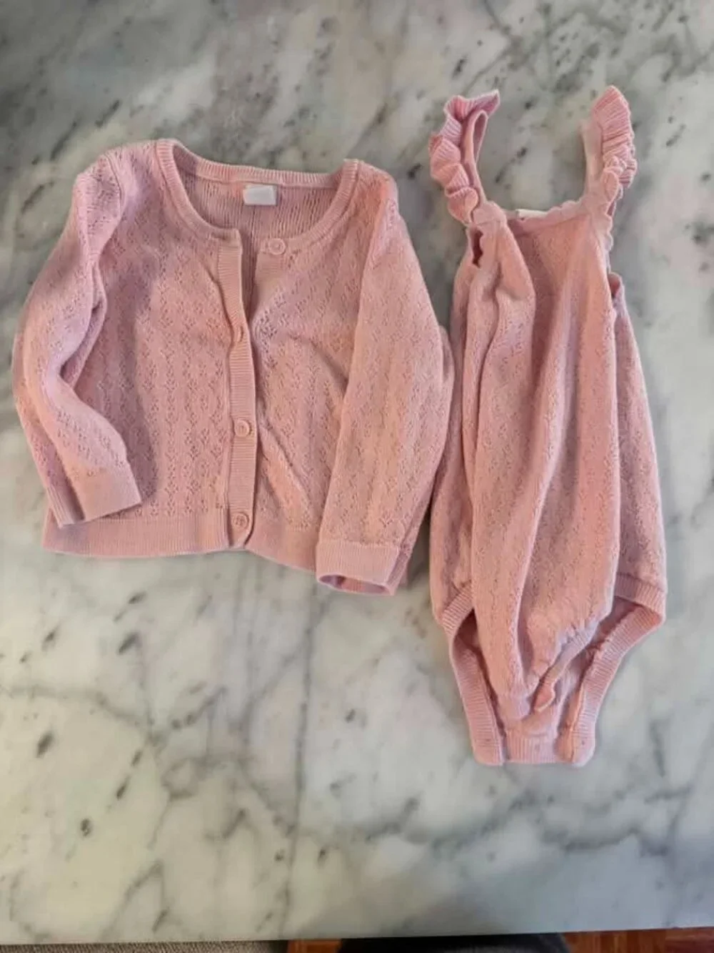 Gap Light Pink Matching Cardigan and Cami Set 12-18 months